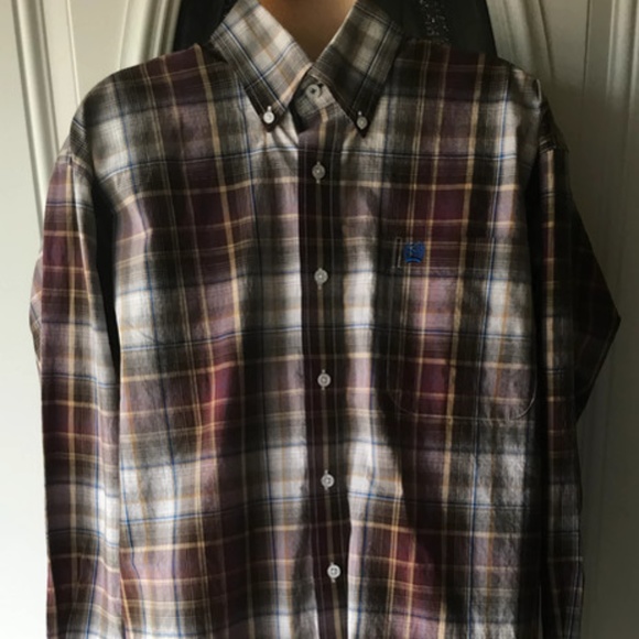 Cinch Other - Cinch Mens Brown Plaid Western Shirt Sz Small